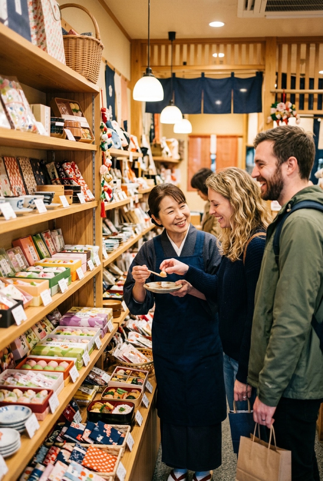 お土産店での買い物シーン